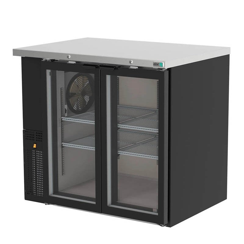 ABBC-24-48-G HC-ASBER-REFRIGERADOR DE CONTRA BARRA EN VINYL NEGRO