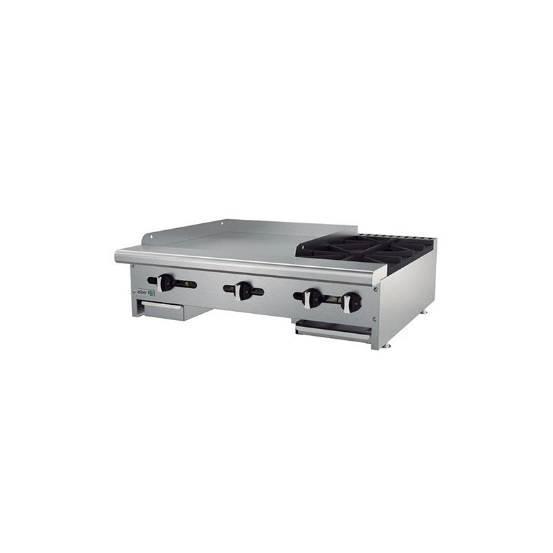 AEM-G24-B2-36-H-ASBER-PARRILLA A GAS DE 2 FUEGOS ABIERTOS + PLANCHA 24" - RESTAURANT LINE