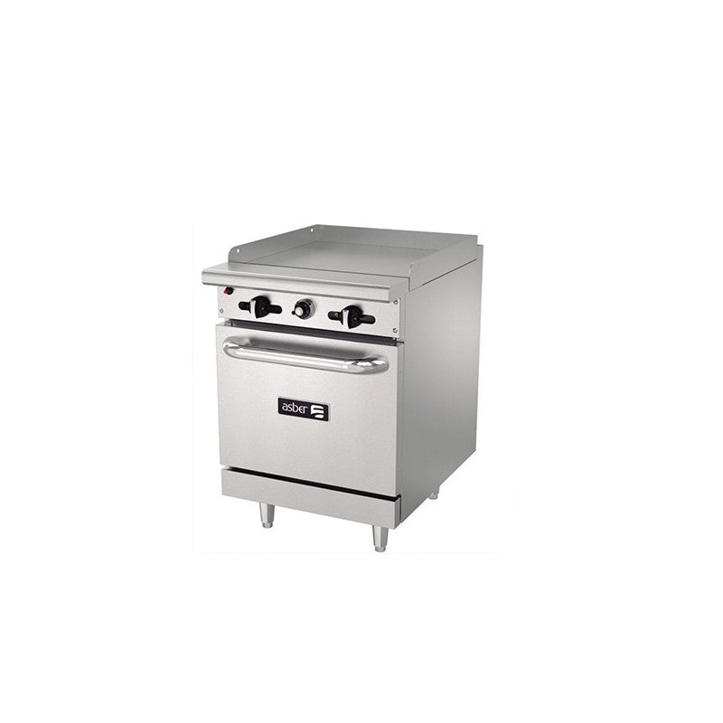 AER-G24-24-H-ASBER-ESTUFA A GAS PLANCHA 24" + HORNO 24" - RESTAURANT LINE