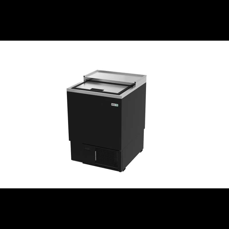 AGF-24 HC-ASBER-GLASS FROSTER EN VINIL NEGRO - 1 PUERTA SOLIDA CORREDIZA - PARRILLAS DESLIZABLES EN EL INT. CON SIST. DE GUIAS. R-290
