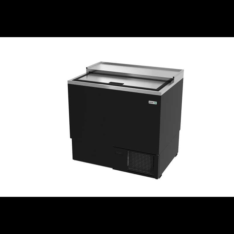 AGF-36 HC-ASBER-GLASS FROSTER EN VINIL NEGRO - 1 PUERTA SOLIDA CORREDIZA - PARRILLAS DESLIZABLES EN EL INT. CON SIST. DE GUIAS. R-290