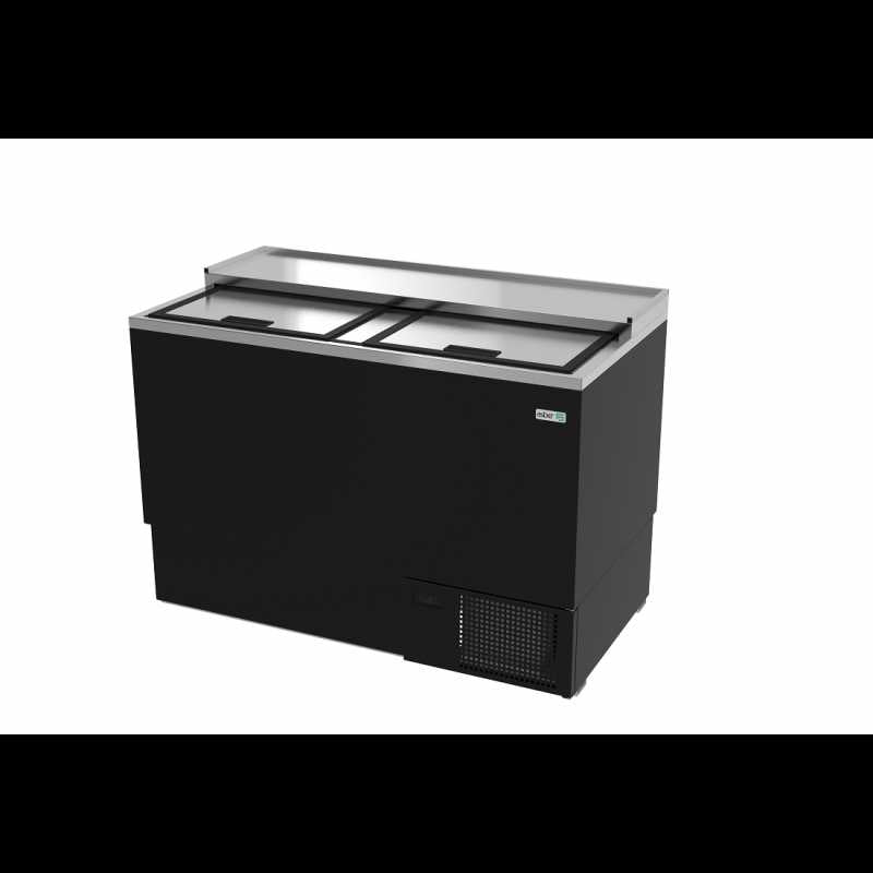 AGF-50 HC-ASBER-GLASS FROSTER EN VINIL NEGRO - 2 PUERTAS SOLIDAS CORREDIZAS - PARRILLAS DESLIZABLES EN EL INT. CON SIST. DE GUIAS. R-290