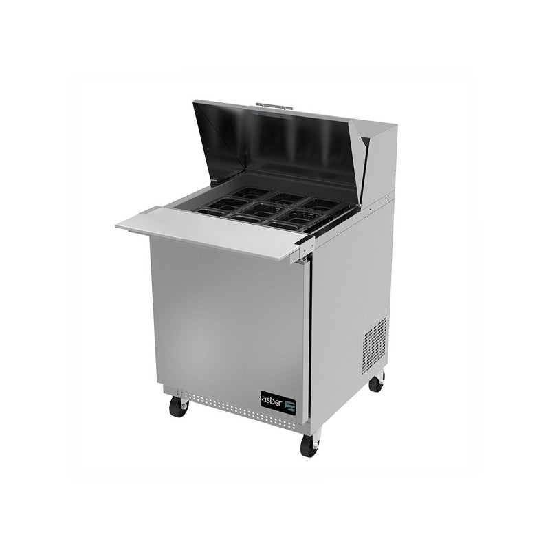 APTM-27-12 HC-ASBER-MESA REFRIGERADA DE PREPARACION - MEGA TOP - 9 INSERT. GN-1/6 DE 4" DE PROFUND. + 3 INSERT. GN-1/9 DE 4" DE PROFUND. R-290