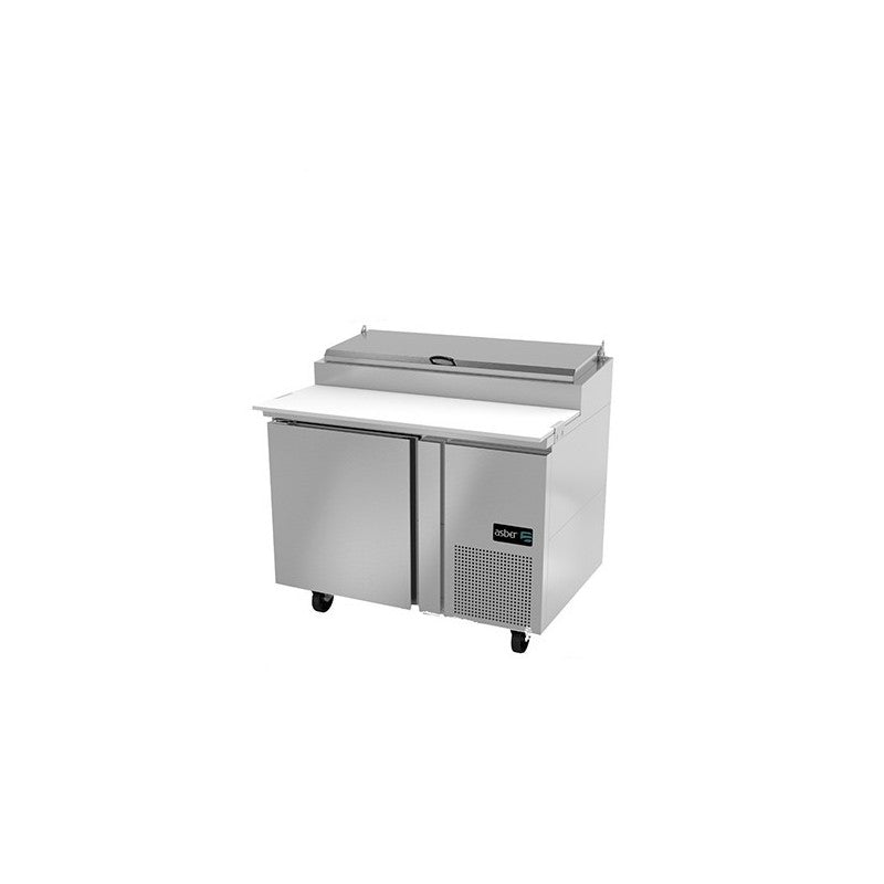 APTP-46 HC-ASBER-MESA REFRIGERADA DE PREPARACION - PIZZAS - 6 INSERT. GN-1/3 DE 6" DE PROFUND. - TABLA DE CORTE REVERS. DE 19" EN NYLAMID. R-290