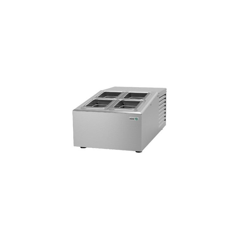 ATC-2+2-ASBER-TOPPING REFRIGERADO SOBRE MOSTRADOR - 4 INSERT. GN-1/6 DE 4" DE PROFUND. - 2 AL FRENTE, 2 ATRÁS. R-134 A