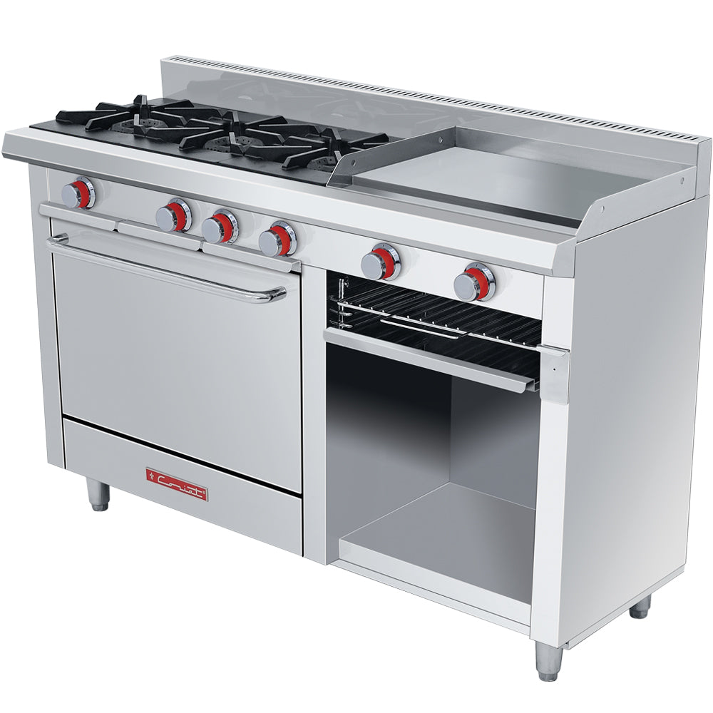 Coriat EC-3-H-GRIL PETIT Estufa Multiple 3 Quemadores Abiertos con Horno-Plancha-Gratinador