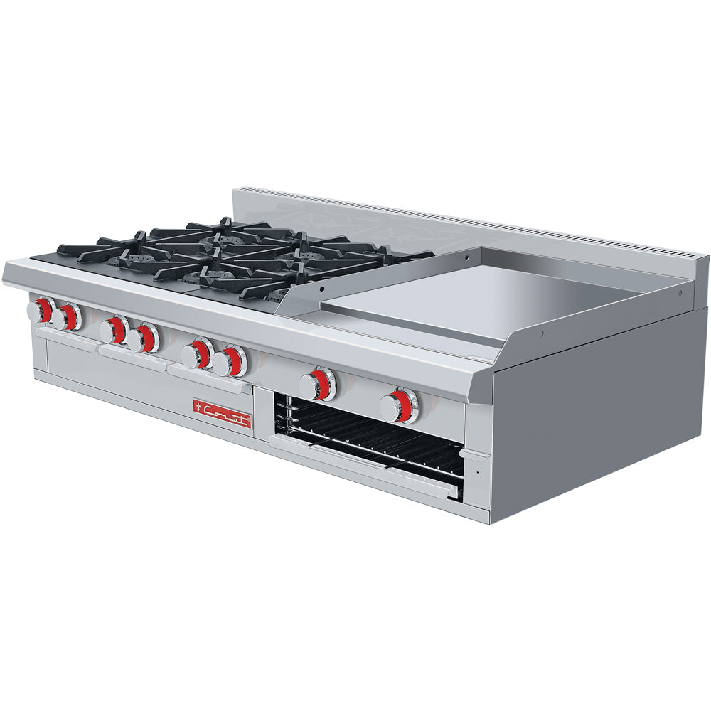 Coriat EC-6-GRILL MESA MASTER Estufa Múltiple 6 Quemadores Abiertos con Plancha-Gratinador