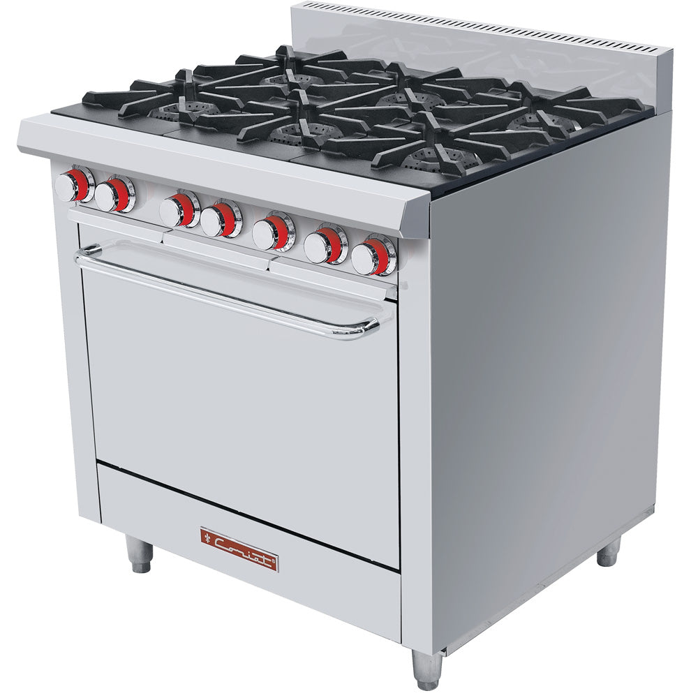 Coriat EC-6-HG MASTER Estufa Multiple 6 Quemadores Abiertos con Horno