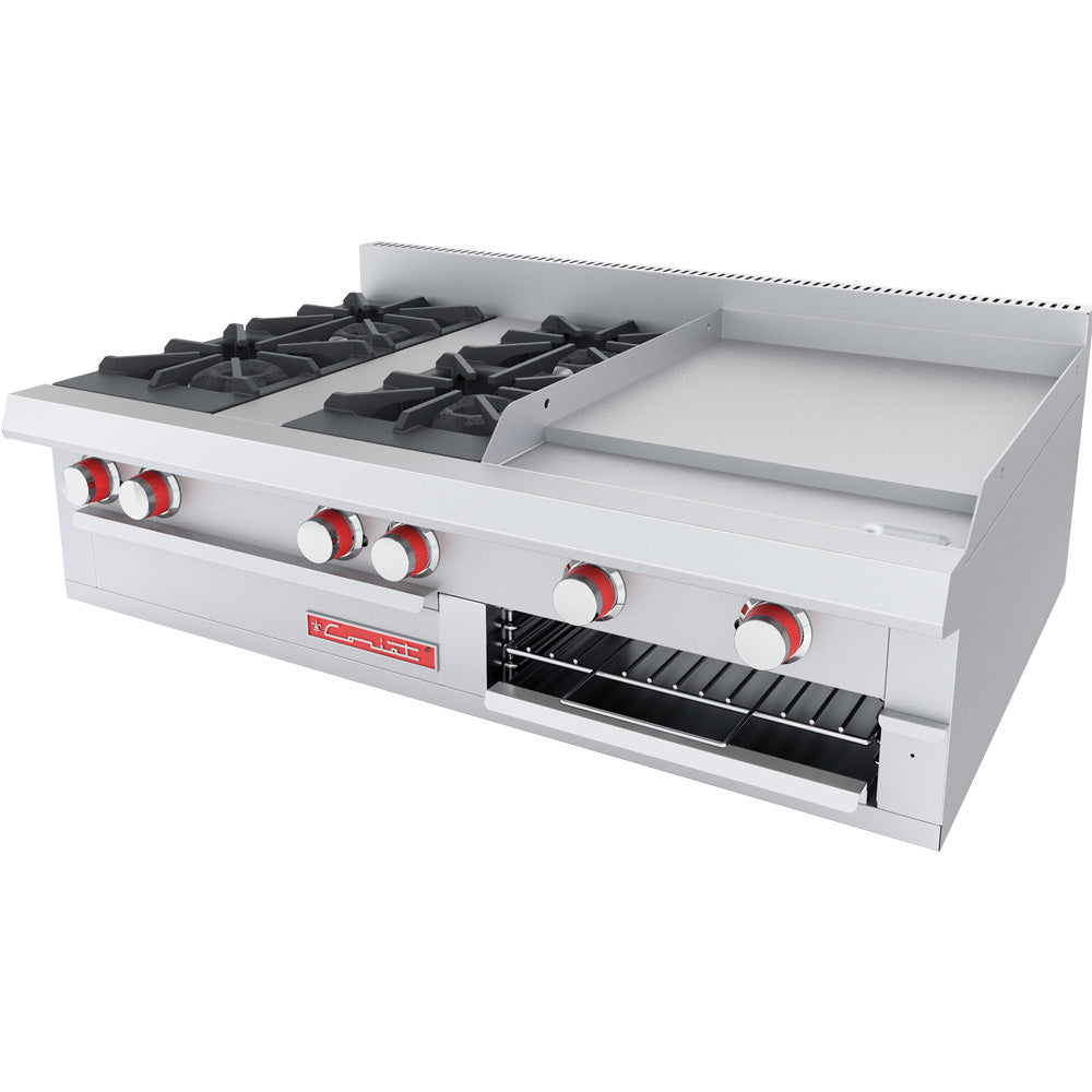 Coriat MINICHEF MESA MASTER Estufa 4 Quemadores Abiertos con Gratinador-Plancha