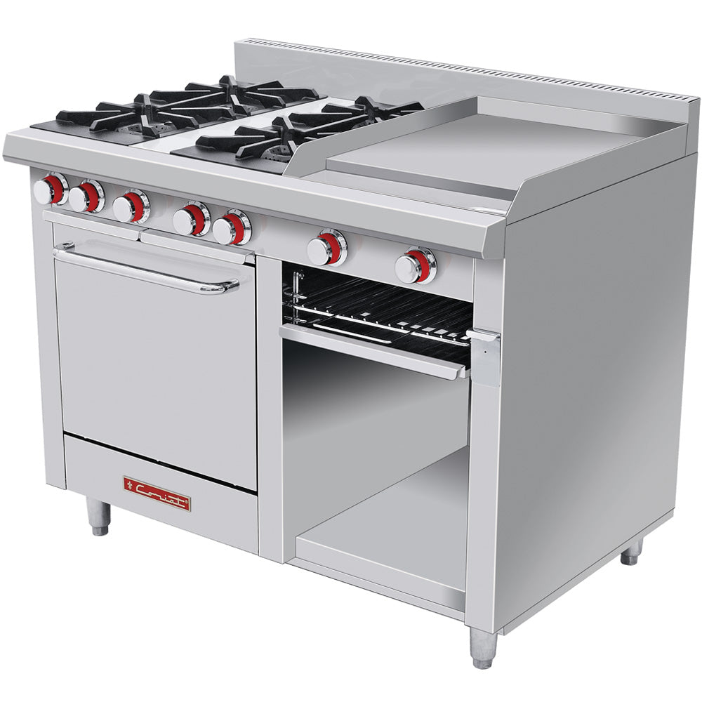 Coriat MINICHEF MASTER Estufa 4 Quemadores Abiertos con Horno-Gratinador-Plancha