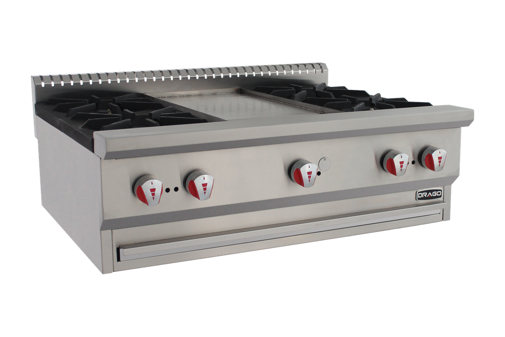 Drago PARRILLA A GAS DE 4 QUEMADORES Y CON PLANCHA- CG-40P